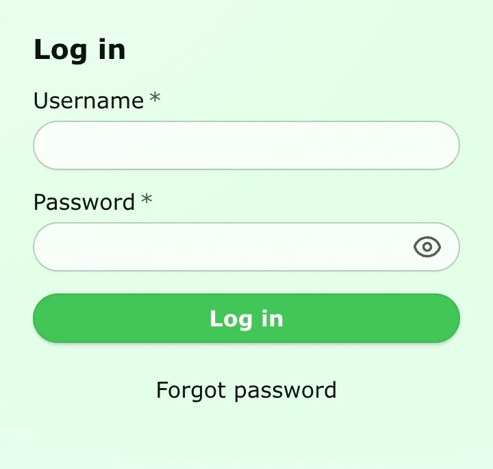 [Login form using customized Aura theme